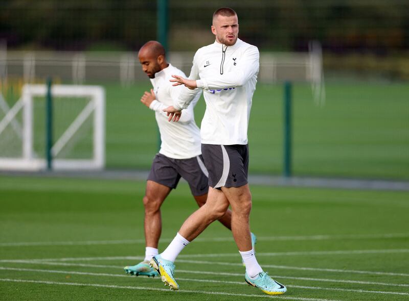 Tottenham defender Eric Dier warming up at training. Reuters