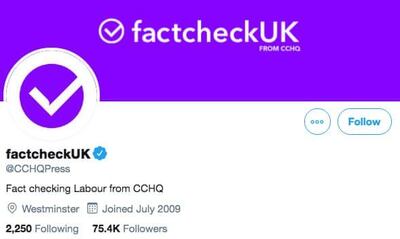 The Conservative Party's CCHQPress account name was changed to factcheckUK during a televised election debate. Twitter