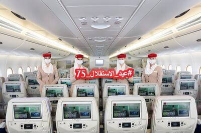 Special announcements and a festive menu will be served on Emirates flights to and from Jordan on the country's Independence Day.