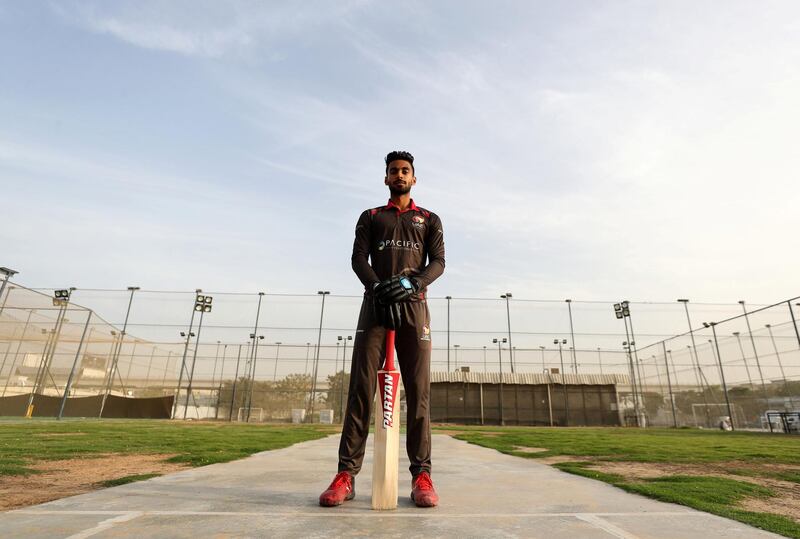 Dubai, United Arab Emirates - Reporter: Paul Radley. Sport. Cricket. Ansh Tandon training ahead of trip to the IPL to train with Punjab Kings. Wednesday, March 17th, 2021. Dubai. Chris Whiteoak / The National