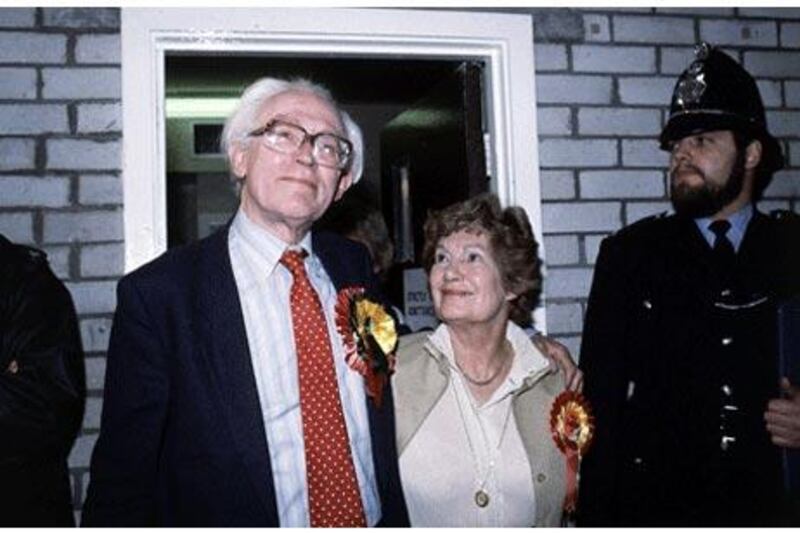 Michael Foot and his wife Jill Craigie in Ebbw Vale, Wales, which he represented in parliament for 32 years.