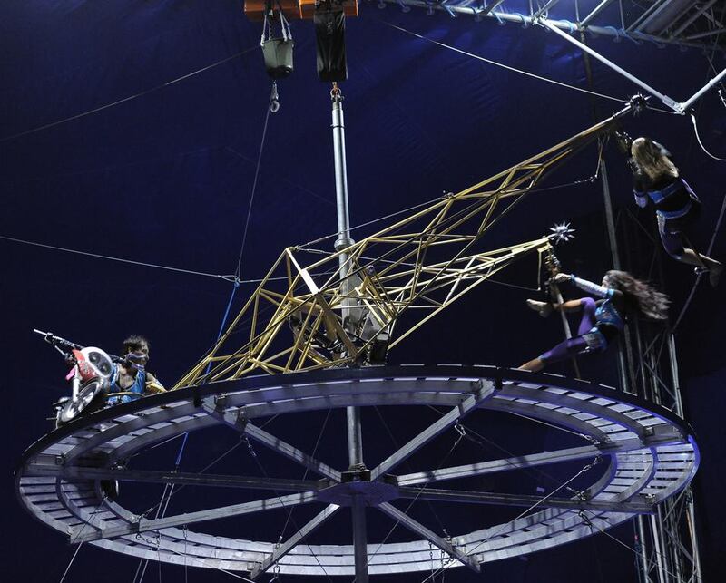 The Latino Circus performs the ‘Wheel of Death’. Courtesy Abu Dhabi Municipality