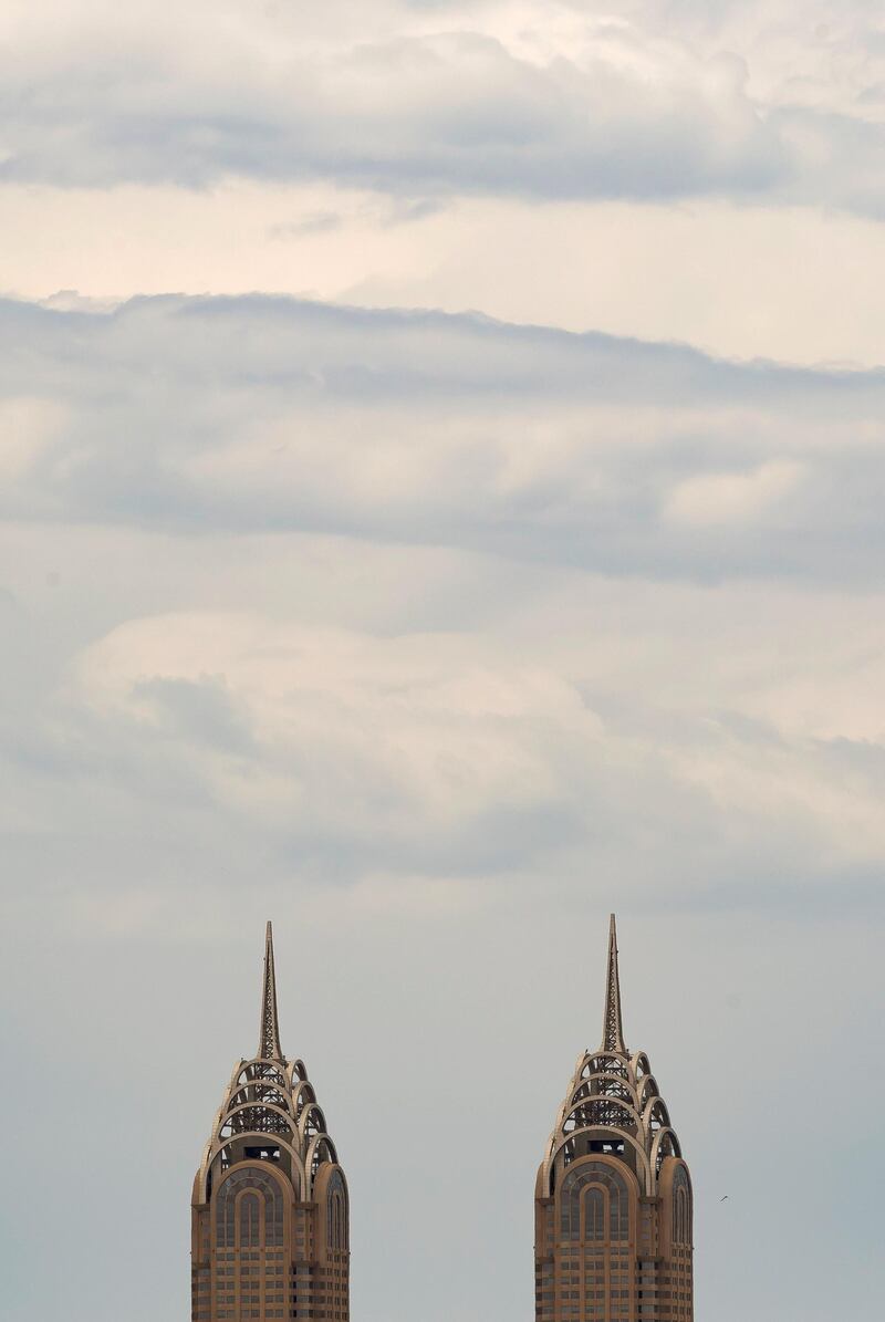 Al Kazim Towers on an overcast day in Dubai on April 28th, 2021. Chris Whiteoak / The National. 
Reporter: N/A for News