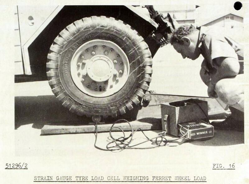 Engineers test tyres during desert trials in 1950s Abu Dhabi. Photo: Arabian Gulf Digital Archive