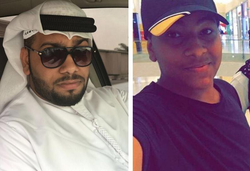 Emirati brothers Khalifa Saud Al Naqbi, 21, left, and 14-year-old Saud Saud Al Naqbi died in a car accident in Khor Fakan, Sharjah, on March 24, 2017. Courtesy of the family

 