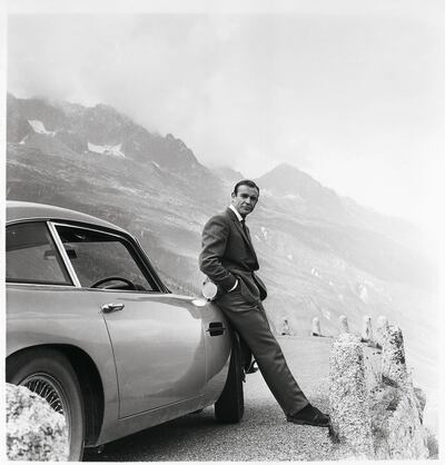 Bond actor Sean Connery with an original Aston Martin DB5. 