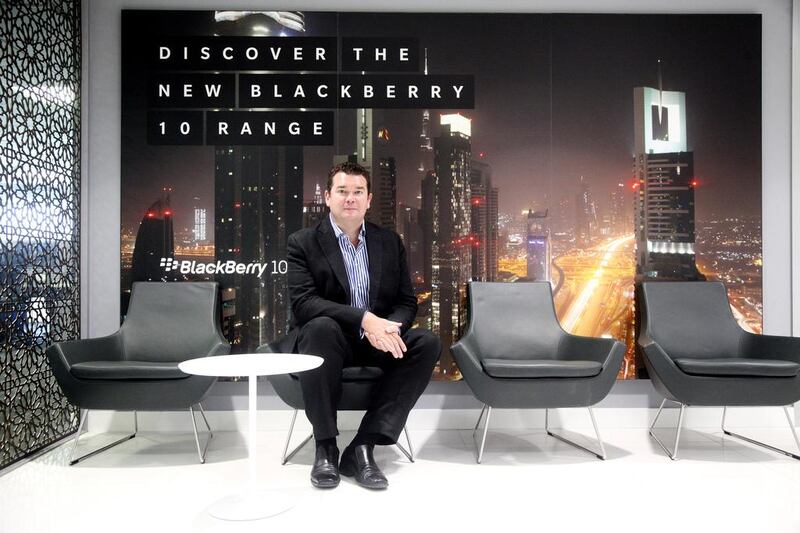 Nick Horton, managing director for the Middle East and North Africa at BlackBerry, says the company remains focused on the region. Lee Hoagland / The National