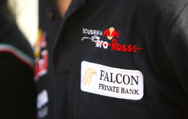 Falcon Private Bank branding. Jake Badger for The National 