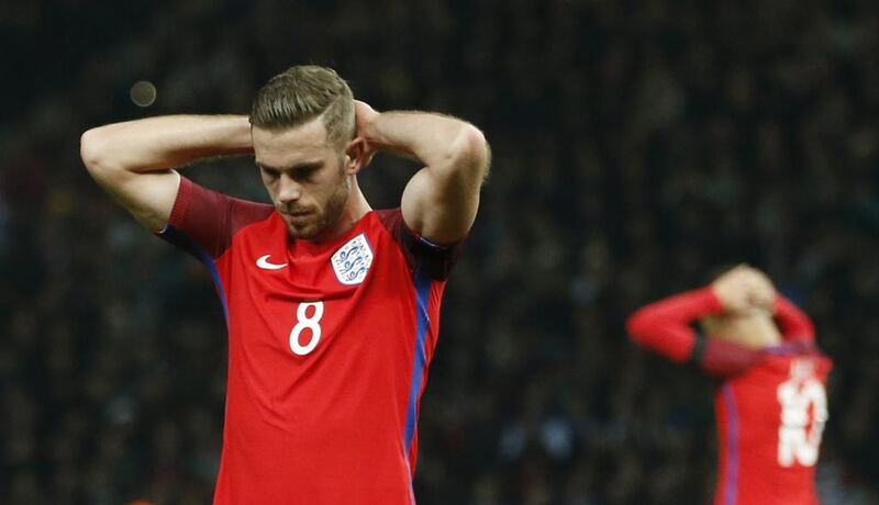 England’s Jordan Henderson looks dejected. Action Images via Reuters / Carl Recine