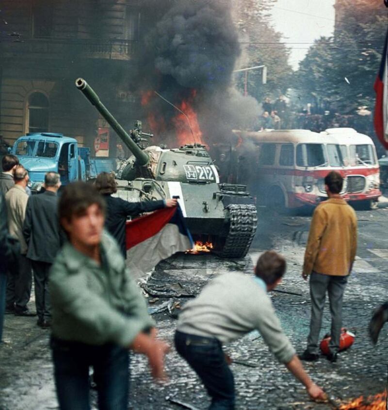 A Soviet tank in Prague in 1968. The communist years provide Jáchym Topol with much material. Libor Hajsky / AFP / Jun 2014
