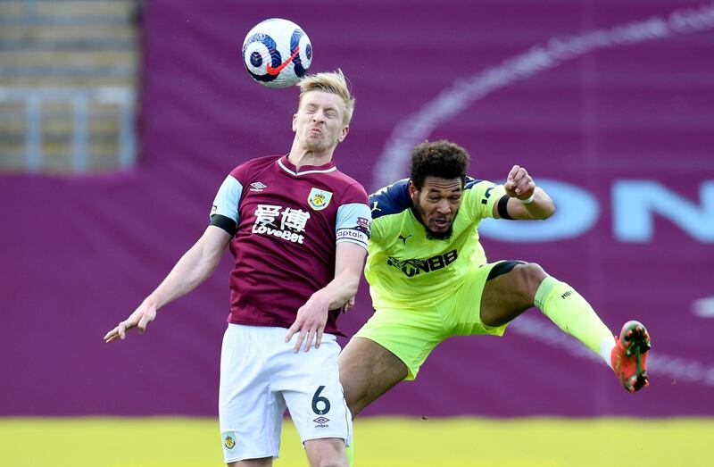 Ben Mee - 6: Not exactly over-worked by Joelinton and Gayle in the Newcastle attack but that all changed with introduction of Saint-Maximin and Wilson in second half. Reuters