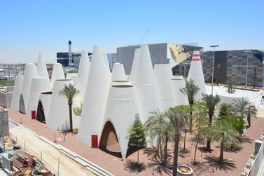 The Austrian pavilion is made up of 38 cones coated on the interior with a layer of clay and reeds to keep it cool for visitors during Expo 2020 Dubai. Photo: Austria Expo 2020 Dubai  