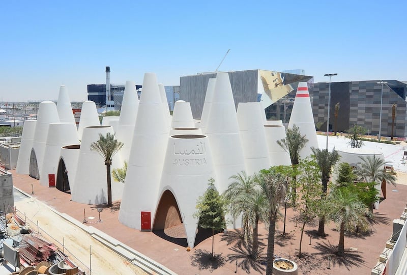 The Austrian pavilion is made up of 38 cones coated on the interior with a layer of clay and reeds to keep it cool for visitors during Expo 2020 Dubai. Courtesy: All photos by Austria Expo 2020 Dubai