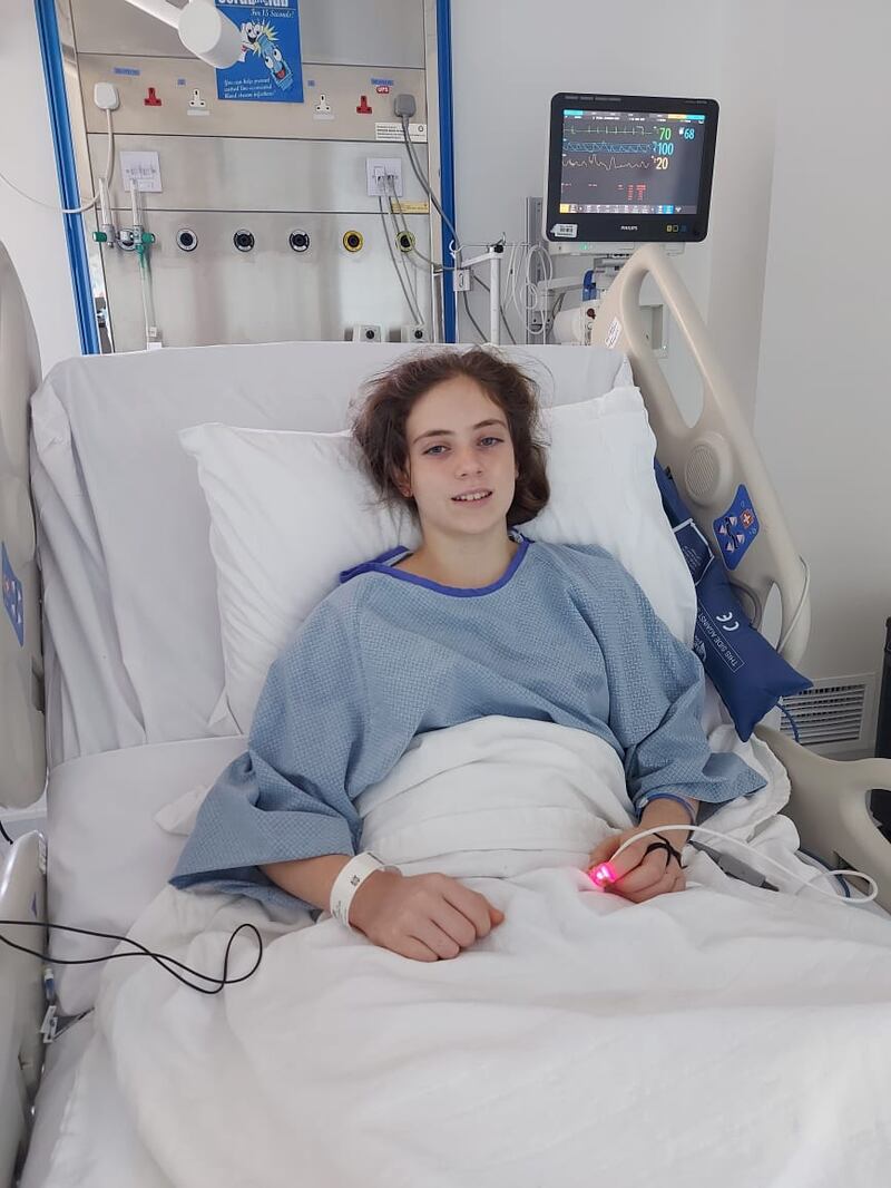 Savannah Glanville is being treated for multisystem inflammatory syndrome, a condition linked to Covid-19, at Sheikh Khalifa Medical City in Abu Dhabi. All photos: Liz Glanville
