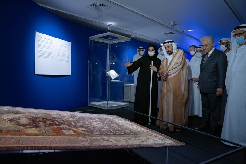 The display includes 50 rare Quran manuscripts that are part of the Hamid Jafar Quran Collection and include examples of Islamic calligraphy spanning China to North Africa.