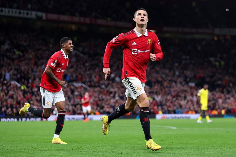 Cristiano Ronaldo back ion favour at Manchester United against Sheriff Tiraspol. Getty