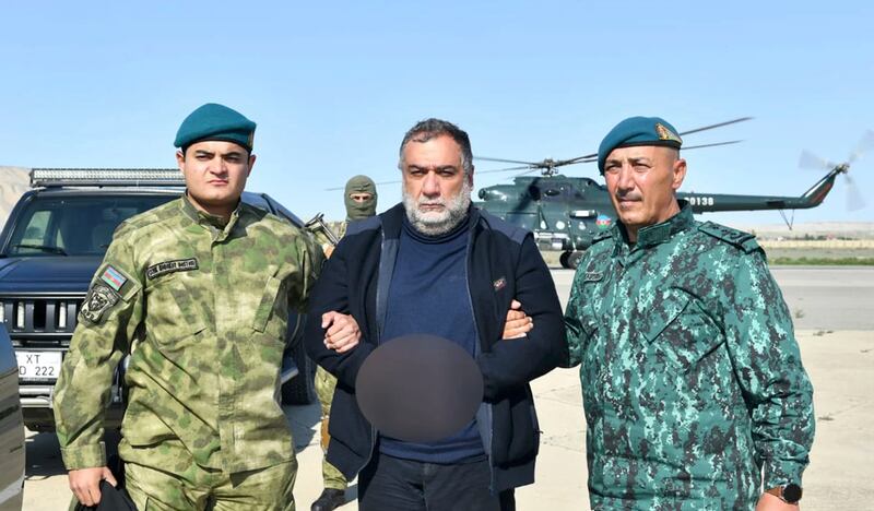 Ruben Vardanyan, the former head of Nagorno-Karabakh, being detained by Azerbaijani guards. Photo: State Border Service of Azerbaijan / EPA