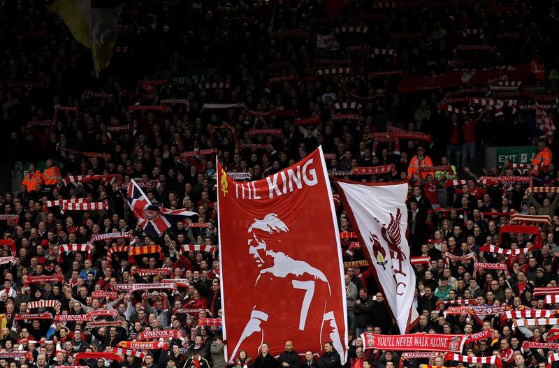 LIVERPOOL, ENGLAND - JANUARY 16:  The Kop display a banner honouring Liverpool Manager Kenny Dalglish prior to the Barclays Premier League match between Liverpool and Everton at Anfield on January 16, 2011 in Liverpool, England. (Photo by Alex Livesey /Getty Images)