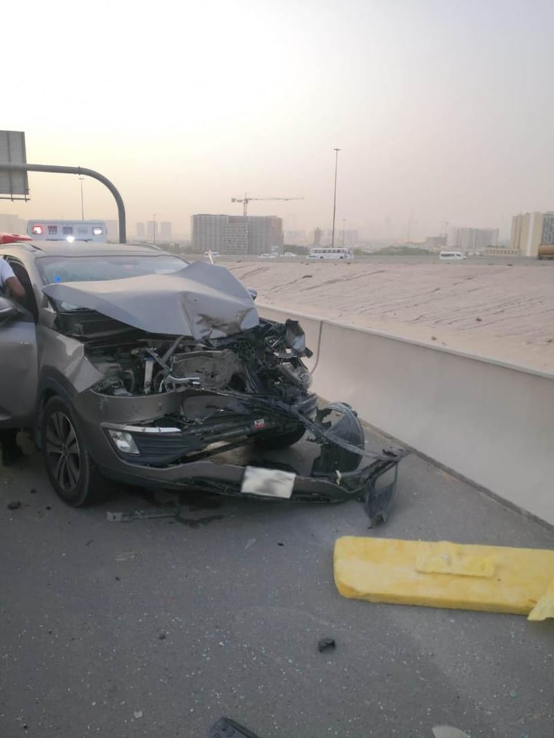 Speeding and failure to maintain safe distances are two of the prime causes of accidents on Dubai's roads. Courtesy: Dubai Police  