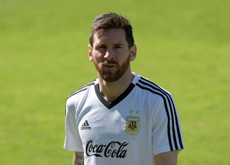 Argentina's Lionel Messi during training. Reuters