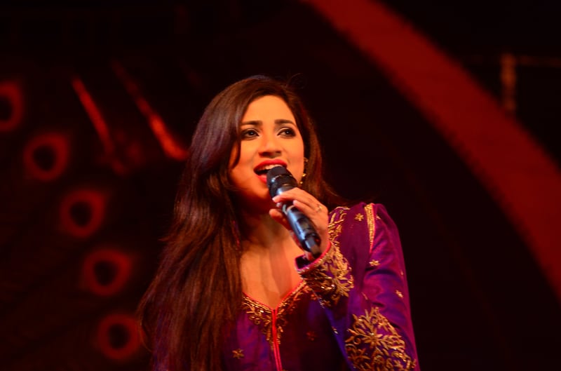 Bollywood singer Shreya Ghoshal performing for the Triveni Mahotsava festival in Allahabad in 2016. Ghoshal will take to the Coca-Cola Arena stage in Dubai on May 7. Getty Images