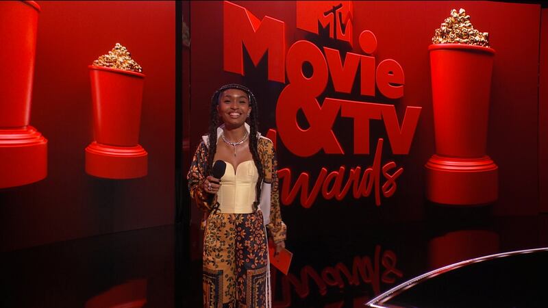 Yara Shahidi speaks during the 2021 MTV Movie & TV Awards in Los Angeles, California, U.S. May 16, 2021. Viacom/Handout via REUTERS ATTENTION EDITORS - NO RESALES. NO ARCHIVES. THIS IMAGE HAS BEEN SUPPLIED BY A THIRD PARTY. NO NEW USES AFTER JULY 15, 2021.