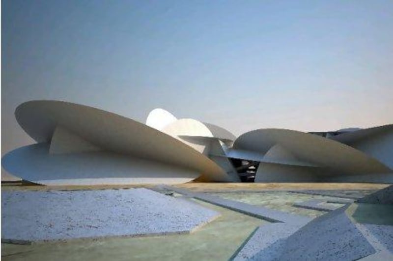 An artist's rendering of the Qatar National Museum. Courtesy Qatar Museums Authority