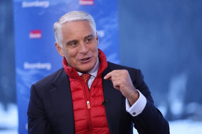 Andrea Orcel, group chief executive of Unicredit, speaking during an interview at the World Economic Forum in Davos, Switzerland. Bloomberg 