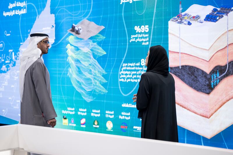 Sheikh Mohamed tours Adnoc. Photo: Rashed Al Mansoori / UAE Presidential Court 
