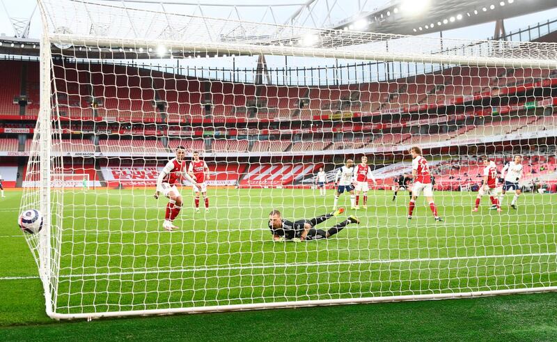 ARSENAL RATINGS: Bernd Leno - 6: Not overly worked, but he was lucky not to be caught out when he went wandering in the wrong direction from a Kane free-kick, only to be saved by his post. EPA