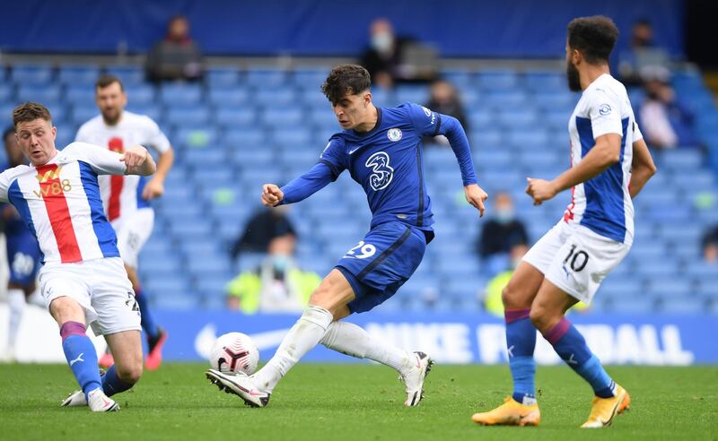 Chelsea's Kai Havertz on the attack. Getty