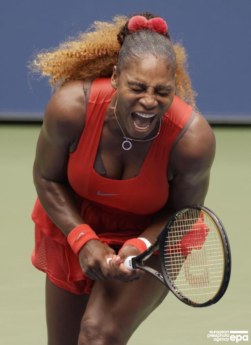 Serena Williams during US Open quarter-final win over Tsvetana Pironkova at Flushing Meadows, New York, on Wednesday, September 9. EPA
