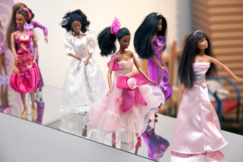 Abu Dhabi, United Arab Emirates, May 28, 2013: 
A private collection of Barbie dolls, all dressed in shades of pink, stands on display on Tuesday, May 28, 2013, at the Ghaf Gallery on Kaleej Al Arabi Sreet in Abu Dhabi. The dolls and cars collections are being exhibited as part of Toys & Treasures show at the Ghaf gallery to mark International Museum Day 2013 as an inspiration for young people in the Emirate.
Silvia Razgova / The National

