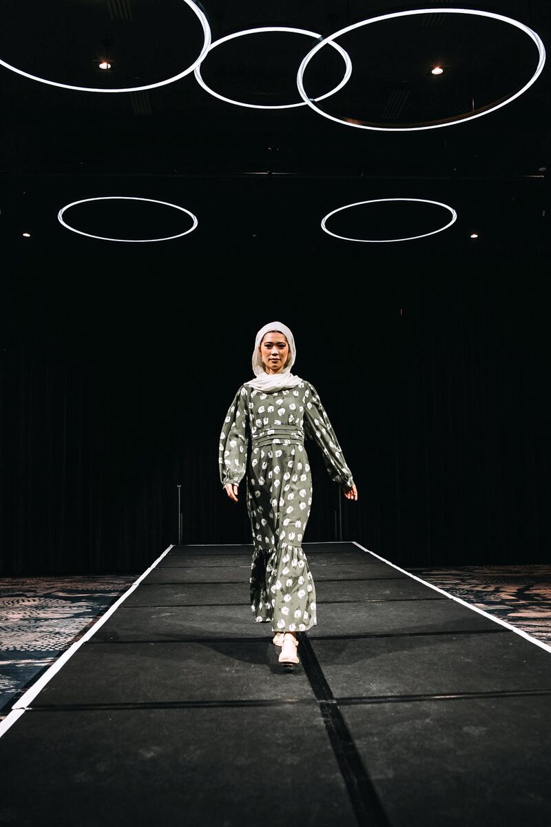 An outfit by Hijab House, presented at a digital modestwear runway show during Melbourne Fashion Week. Photo courtesy Modest Fashion Runways 