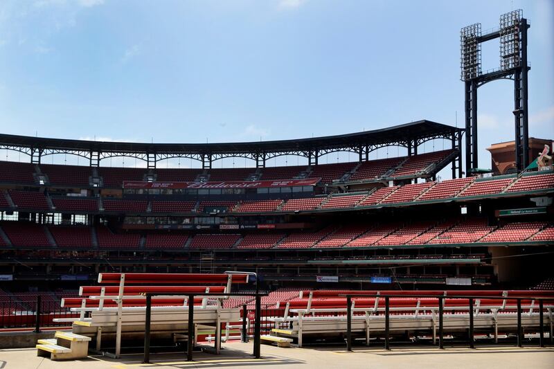 Empty seats are seen inside Busch Stadium, home of the St. Louis Cardinals baseball team, in St. Louis. AP Photo