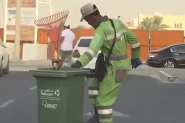 A video of an anonymous street cleaner in Abu Dhabi has gone viral because of his sweet dance moves. 