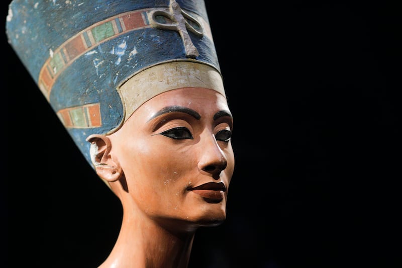 The bust of Queen Nefertiti, at least 3,000 years old, pictured on display in Berlin. AP