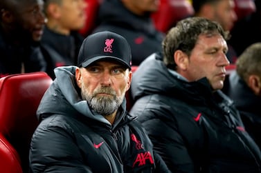 Liverpool manager Jurgen Klopp during the Champions League round of 16 match at Anfield, Liverpool. Picture date: Tuesday February 21, 2023.