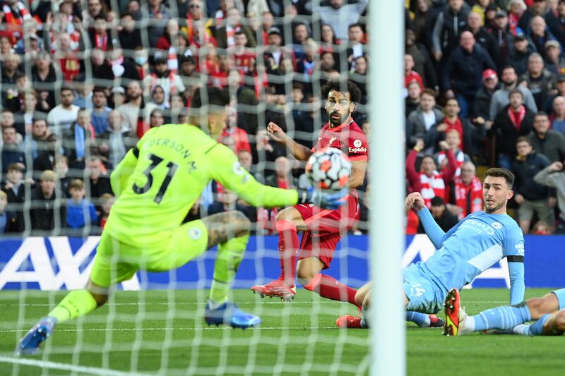 Premier League Goal of Month - October: Mohamed Salah (Liverpool) Striker scores wonderful solo effort against title rivals Manchester City at Anfield. Getty