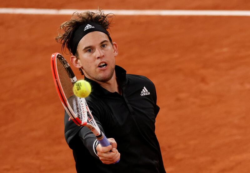 Tennis - French Open - Roland Garros, Paris, France - October 2, 2020  Austria's Dominic Thiem in action during his third round match against Norway's Casper Ruud  REUTERS/Gonzalo Fuentes