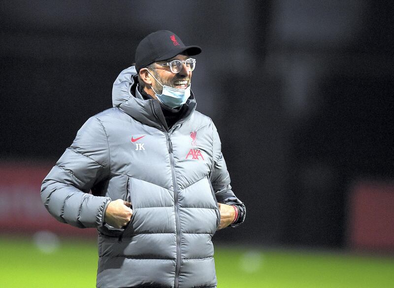 KIRKBY, ENGLAND - DECEMBER 11: (THE SUN OUT. THE SUN ON SUNDAY OUT) Jurgen Klopp manager of Liverpool during a training session at AXA Training Centre on December 11, 2020 in Kirkby, England. (Photo by John Powell/Liverpool FC via Getty Images)