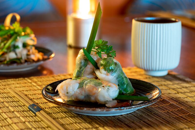 Cold rolls with shrimp, chicken, noodles and fresh veggies at the Saigon Social brunch