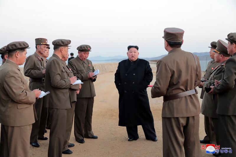 North Korean leader Kim Jong Un leads  the testing of a newly developed tactical weapon, in this undated photo released on November 16, 2018 by North Korea's Korean Central News Agency (KCNA).  KCNA via REUTERS ATTENTION EDITORS - THIS IMAGE WAS PROVIDED BY A THIRD PARTY. REUTERS IS UNABLE TO INDEPENDENTLY VERIFY THIS IMAGE. NO THIRD PARTY SALES. SOUTH KOREA OUT.