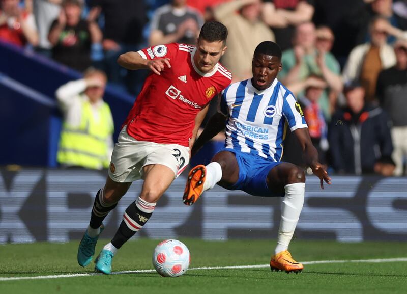 Diogo Dalot – 4. Adjusted to head a March cross away on six and had his work cut out as Brighton attacked down both sides. Booked at the start of the second half after diving into a tackle and then at fault for two of Brighton’s goals, when he was too deep. Brighton’s players pushed United’s full-backs deep. Reuters