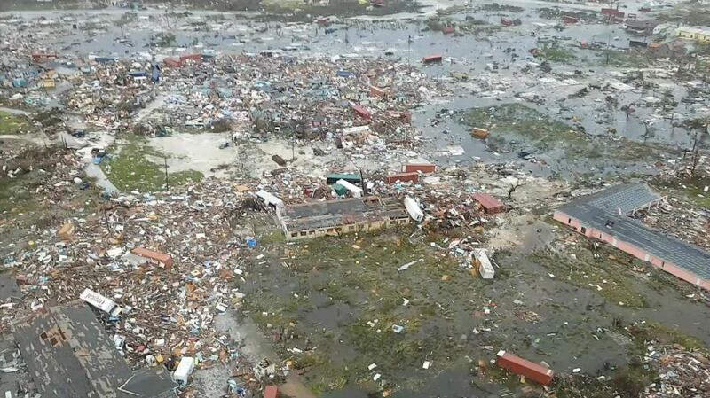 An aerial view of devastation after Hurricane Dorian.   Reuters