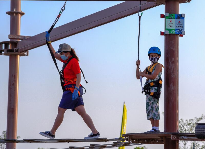 Abu Dhabi, United Arab Emirates, November 8, 2020.   The new Hudayriyat Leisure and Entertainment District at Hudayriyat Island.  The Circuit X Ropes area.
Victor Besa/The National
Section:  NA
Reporter:  Haneen Dajani