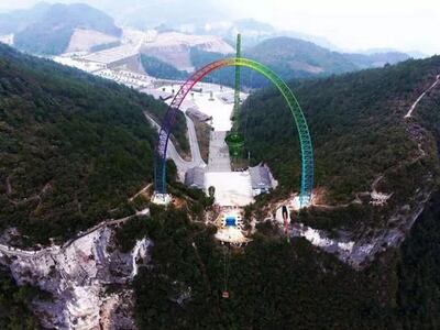 The world's largest swing has opened in Chongqing in south-west China. Courtesy iChongqing