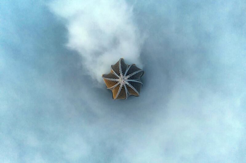 'Steel Star', Yuriy Stolypin: 'For a very long time I have been hatching the idea of this photo. I wanted to take a photo of the tallest skyscraper in Europe, shrouded in morning fog. But for this shot I had to wait a long time for all the weather conditions to coincide. I regularly monitored the weather and looked into the city cameras to make sure that all shooting conditions were favourable for the intended shot, since I live very far from the shooting location. When everything coincided, early in the morning I called a taxi, arrived at the skyscraper, raised the drone as high as possible and took this picture.'