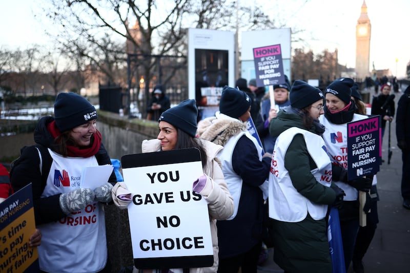 A message to the government outside St Thomas' Hospital. Reuters