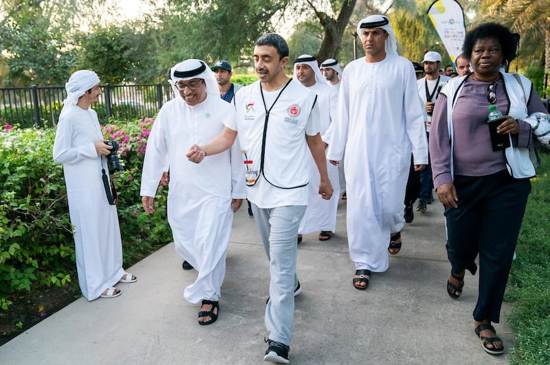 Sheikh Abdullah bin Zayed at the Walk of Tolerance in Umm Al Emarat Park. Wam